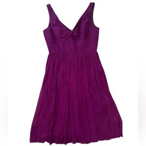 J.Crew Magenta 100% Silk Twist Front Midi Dress 💜